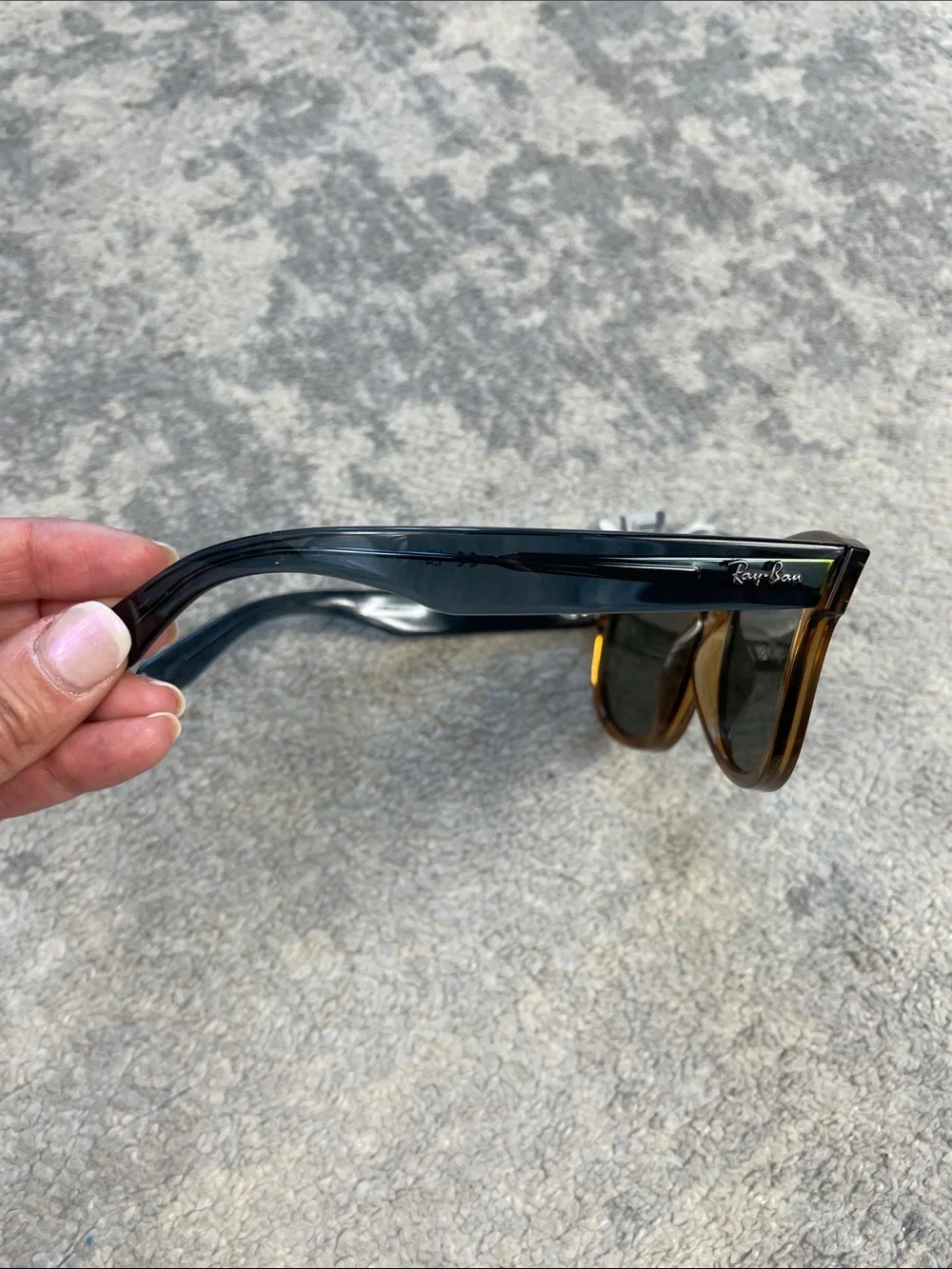 New Ray Ban Boyfriend Reverse Sunglasses Polished Transparent Camel Brown